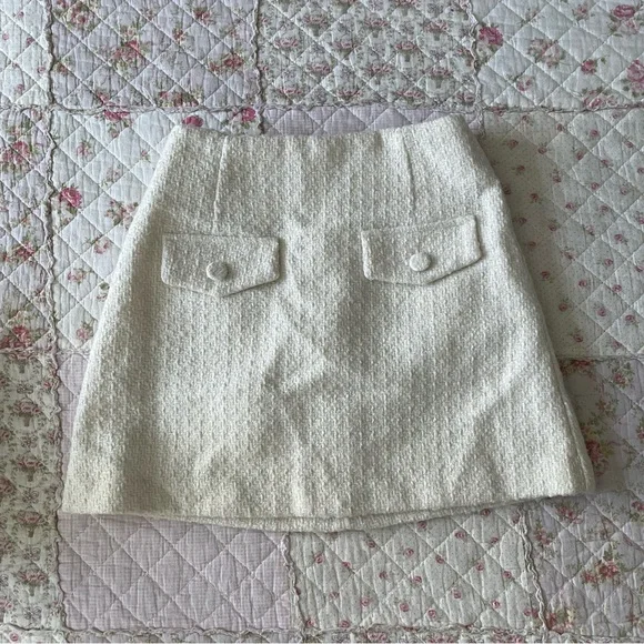 Creme boucle tweed two piece chic girly set - Picture 3 of 7